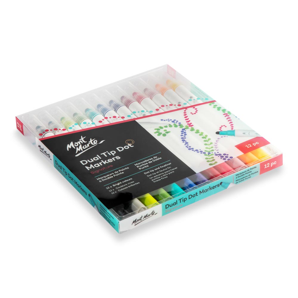 მარკერები წერტილოვანი ხატვისთვის MM Dot Markers Dual Tip 12pc