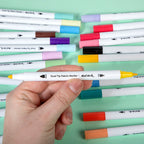 ქსოვილის მარკერები 24 ფერი - MM Dual Tip Fabric Markers 24pc