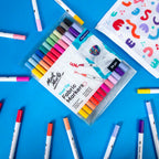 ქსოვილის მარკერები 24 ფერი - MM Dual Tip Fabric Markers 24pc