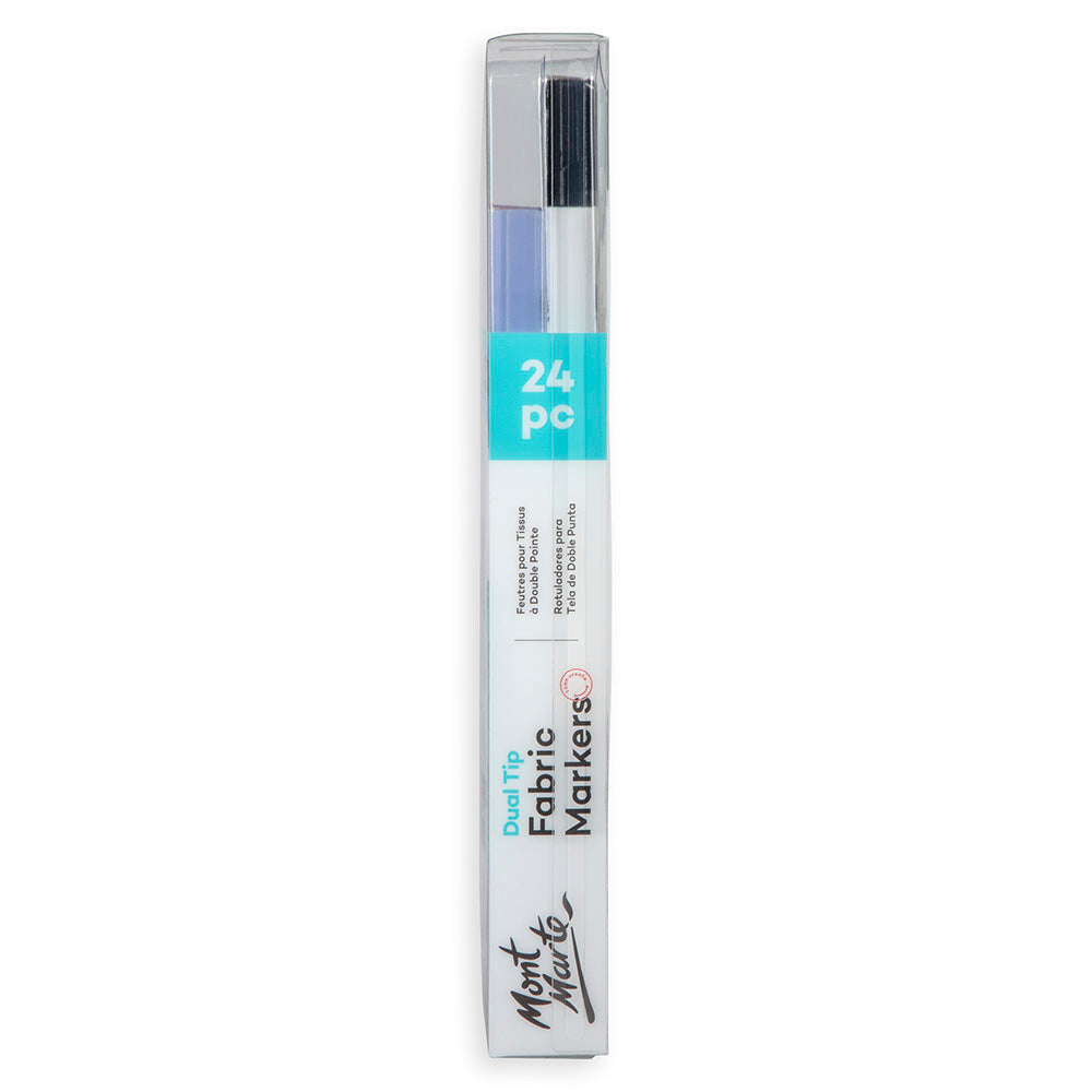 ქსოვილის მარკერები 24 ფერი - MM Dual Tip Fabric Markers 24pc