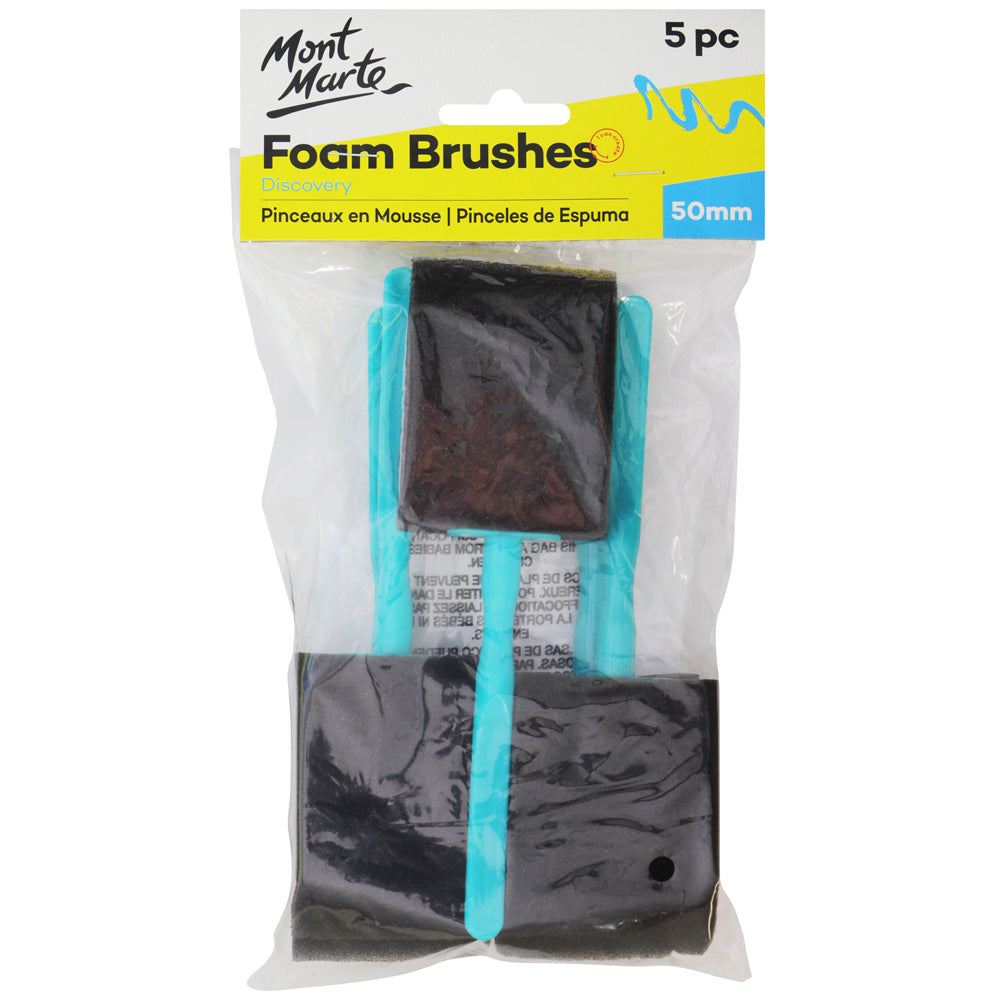 ღრუბელის ფუნჯები (სპონჯები) Foam Hobby Brush 50mm 5pc Poly Bag