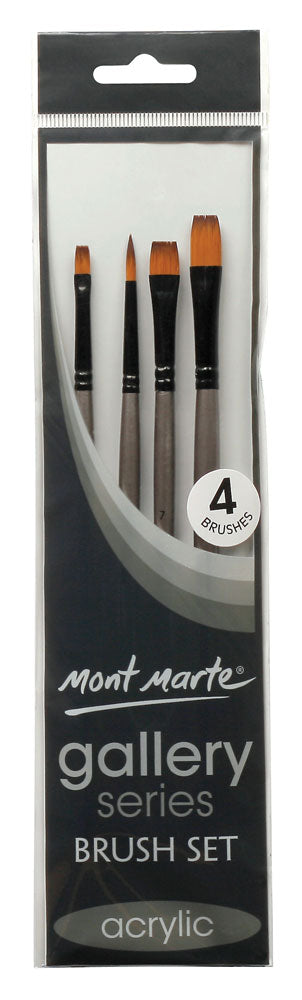 ფუნჯების ნაკრები სინთეთიკური (აკრილის) MM Gallery Series Brush Set Acrylic 4pc