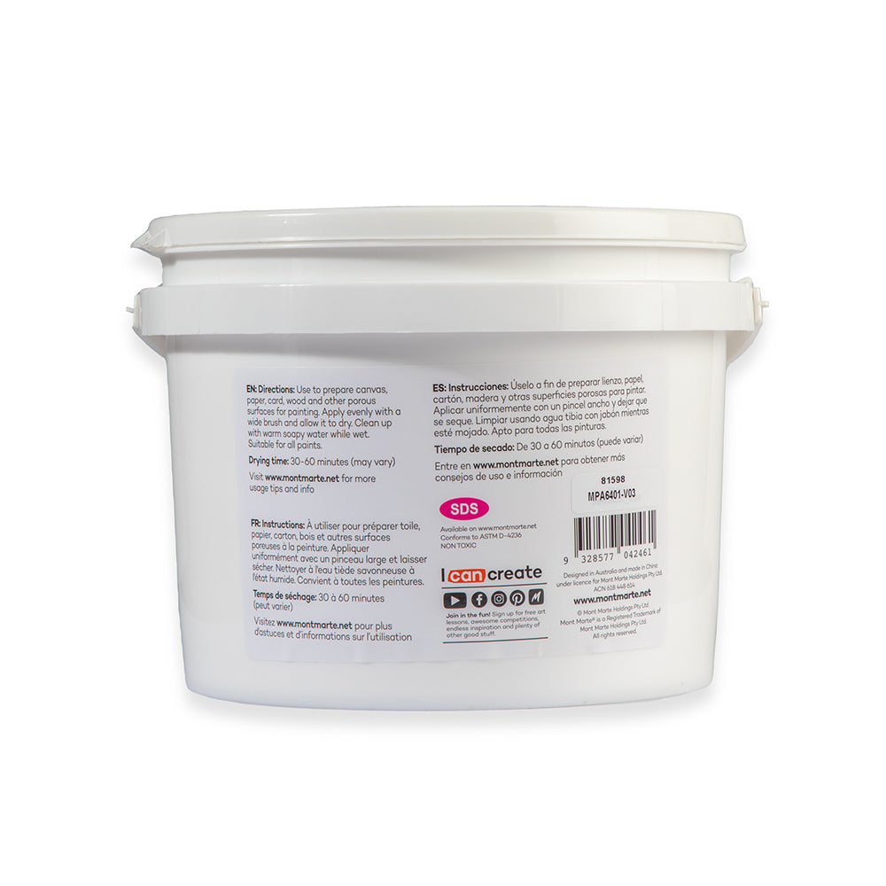 თეთრი გრუნტი (პრაიმერი) 1.89 ლიტრი - MontMarte Gesso Tub 64oz
