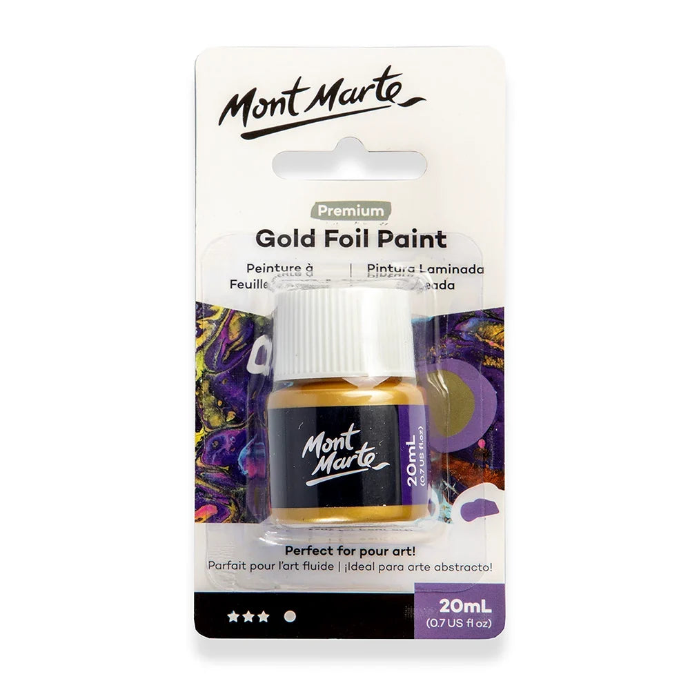ოქროს იმიტაციის ეფექტის საღებავი 20 მლ - Gold Foil Paint Premium 20ml