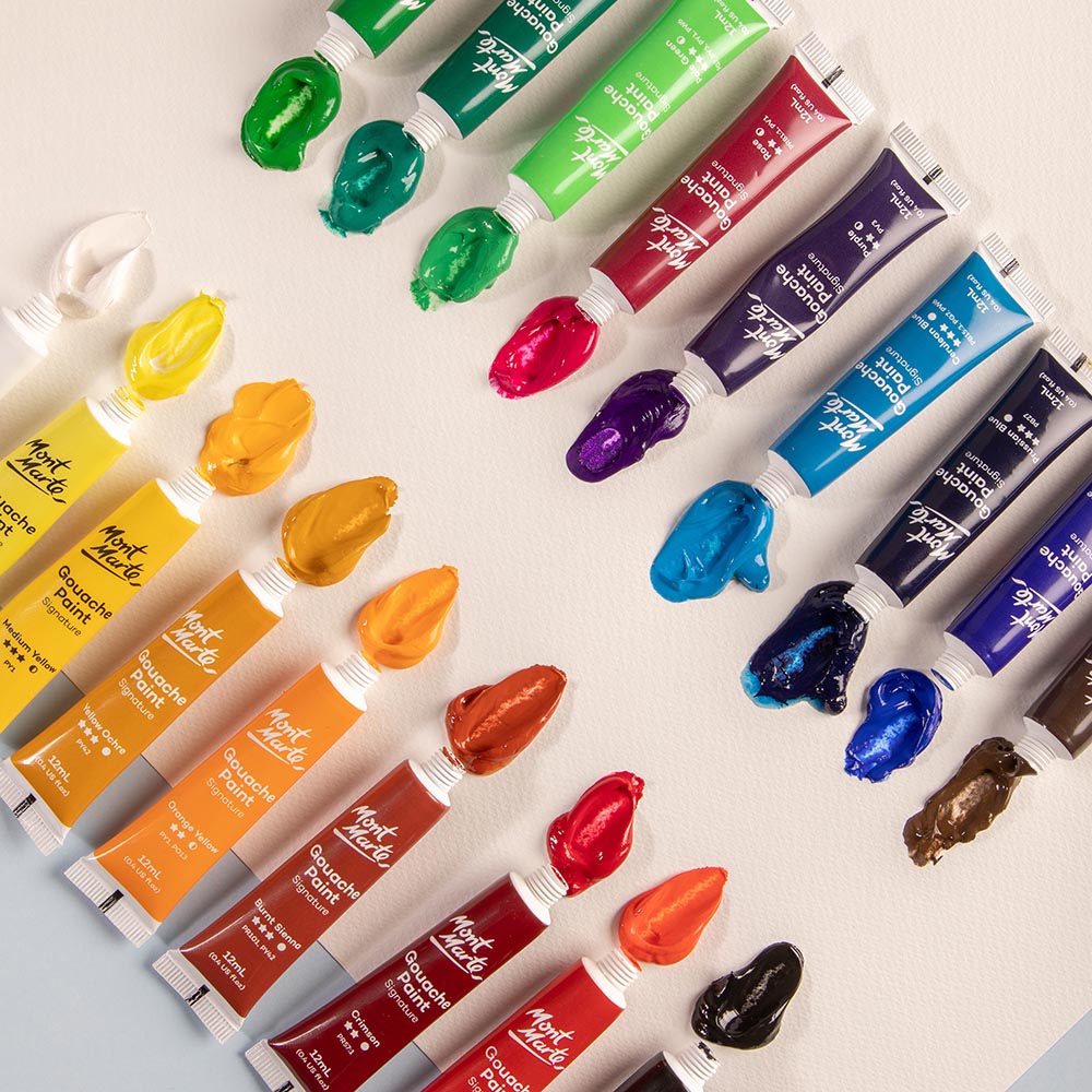 გუაშის საღებავი 18 ფერი ნაკრები MM Gouache 18pc x 12ml