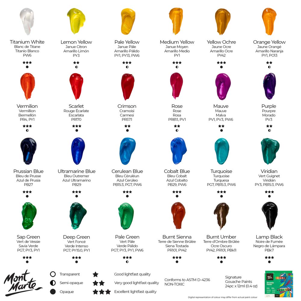 MM Gouache 24pc x 12ml