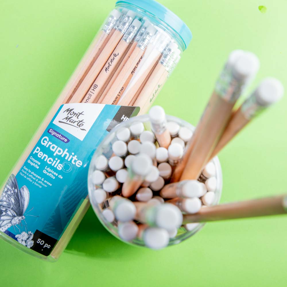 MM Graphite Pencils with Eraser HB 50pc