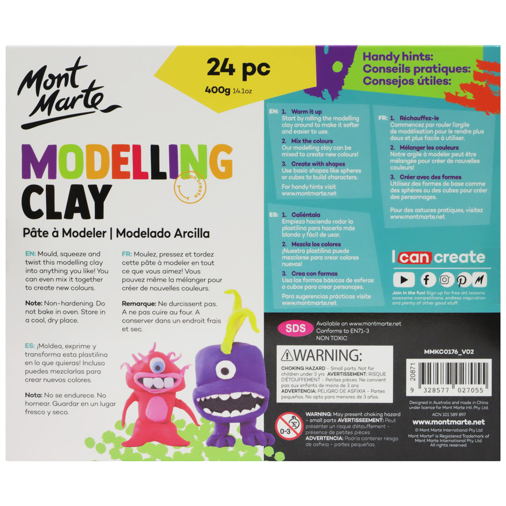 საბავშვო პლასტელინი MM Kids Modelling Clay 24pc