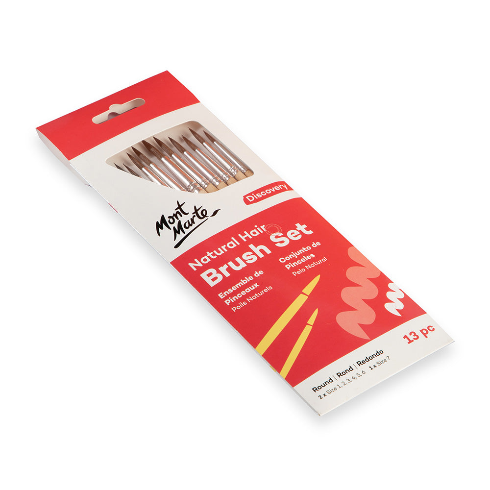 ნატურალური თმის მრგვალი ფუნჯებიMM Natural Hair Round Brush Set 13pc