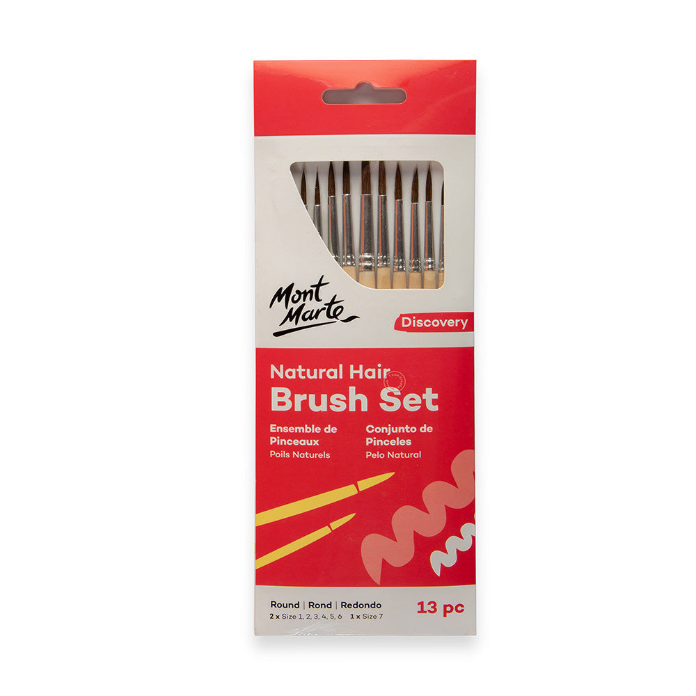 ნატურალური თმის მრგვალი ფუნჯებიMM Natural Hair Round Brush Set 13pc