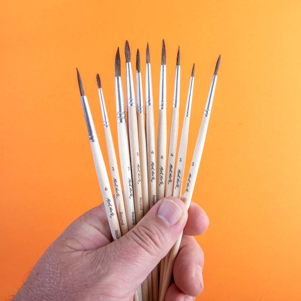 ნატურალური თმის მრგვალი ფუნჯებიMM Natural Hair Round Brush Set 13pc