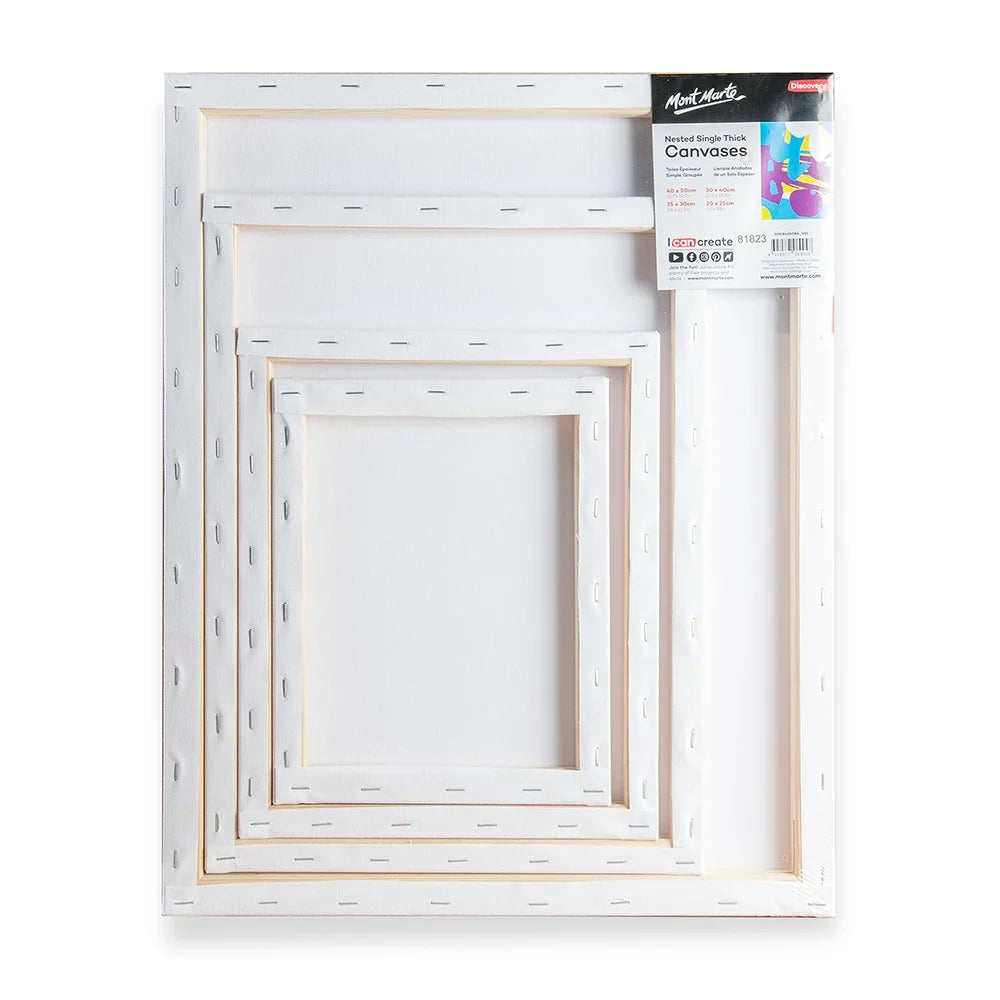Mont Marte Discovery Nested Single Thick Canvases – 4 Pack