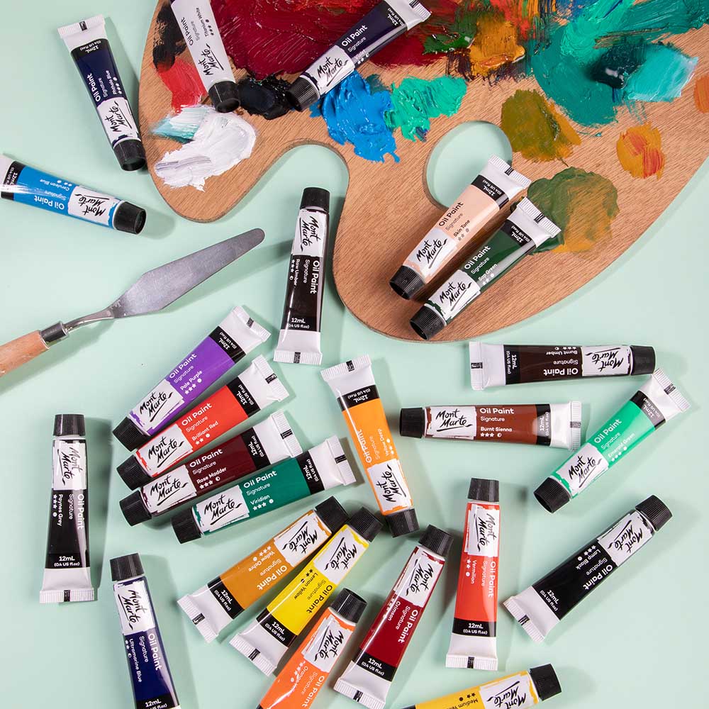 ზეთის საღებავი 24 ფერი ნაკრები MM Oil Paints 24pc x 12ml