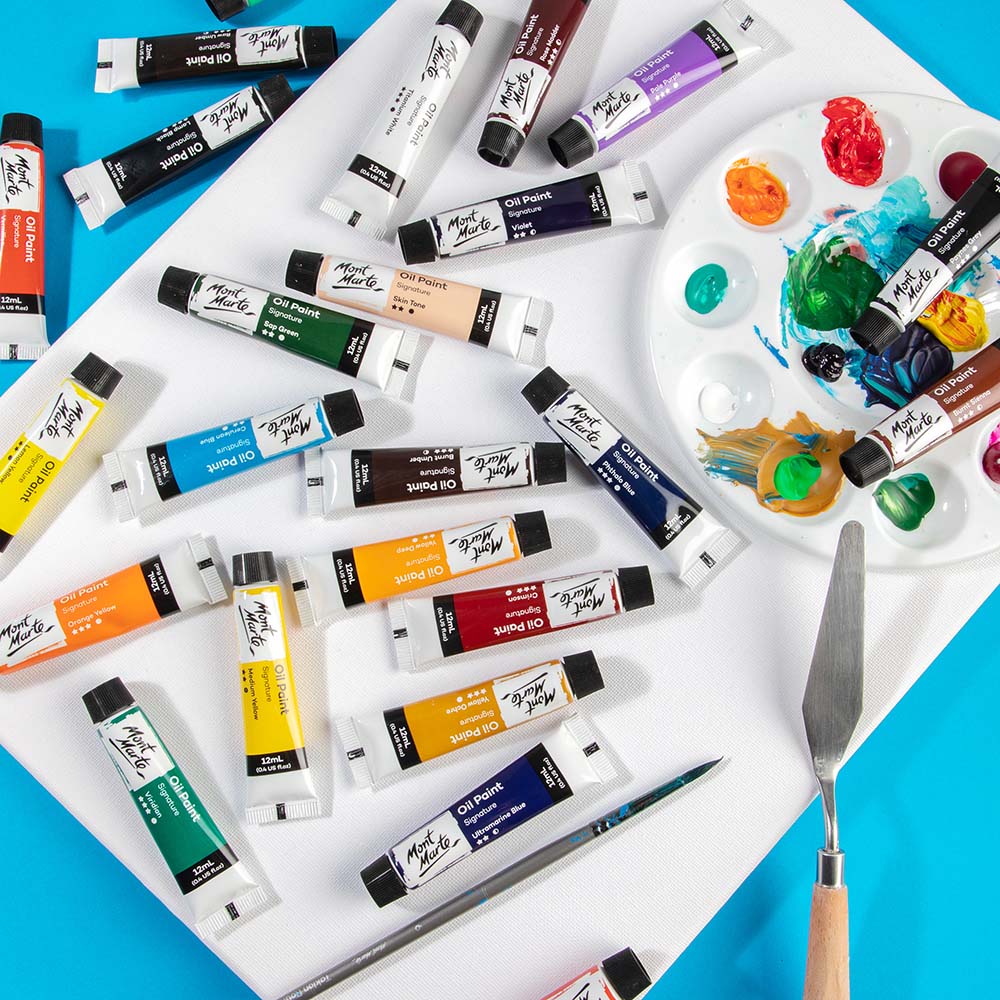 ზეთის საღებავი 24 ფერი ნაკრები MM Oil Paints 24pc x 12ml