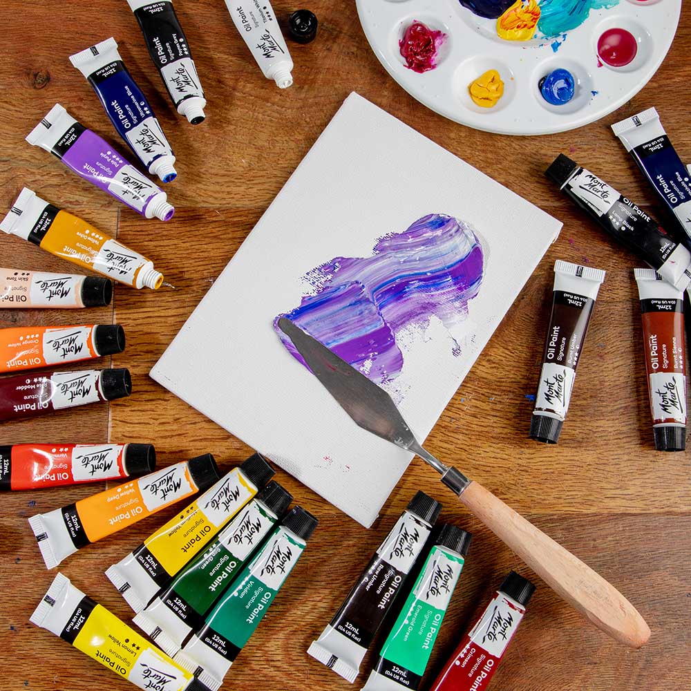ზეთის საღებავი 24 ფერი ნაკრები MM Oil Paints 24pc x 12ml