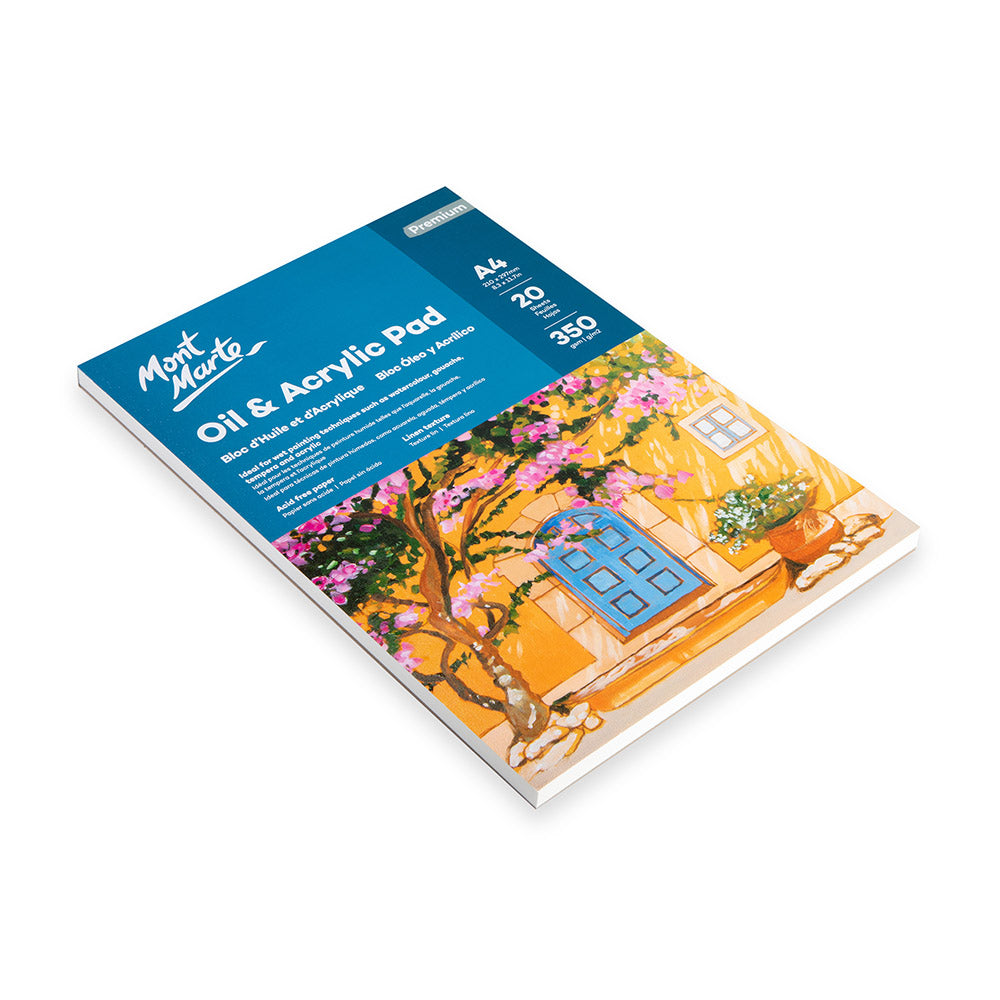 ზეთის საღებავის და აკრილის პადი MM Oil & Acrylic Pad 350gsm A4 20 Sheets