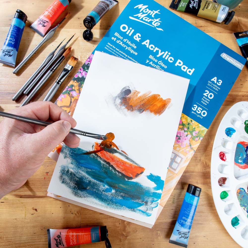ზეთის საღებავის და აკრილის პადი MM Oil & Acrylic Pad 350gsm A4 20 Sheets