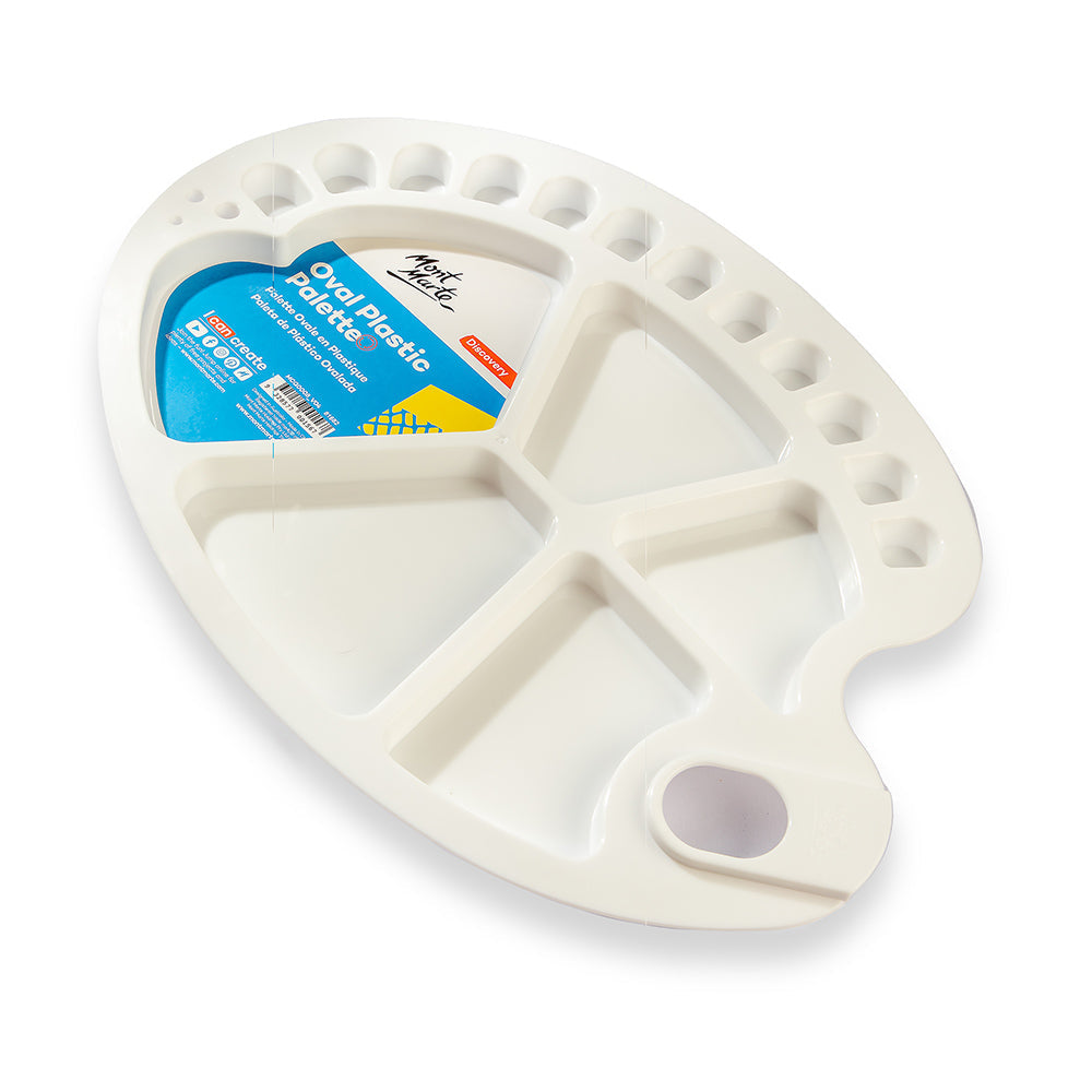 ოვალური პლასტმასის პალიტრა 34x25სმ - MM Oval Plastic Palette 34x25cm