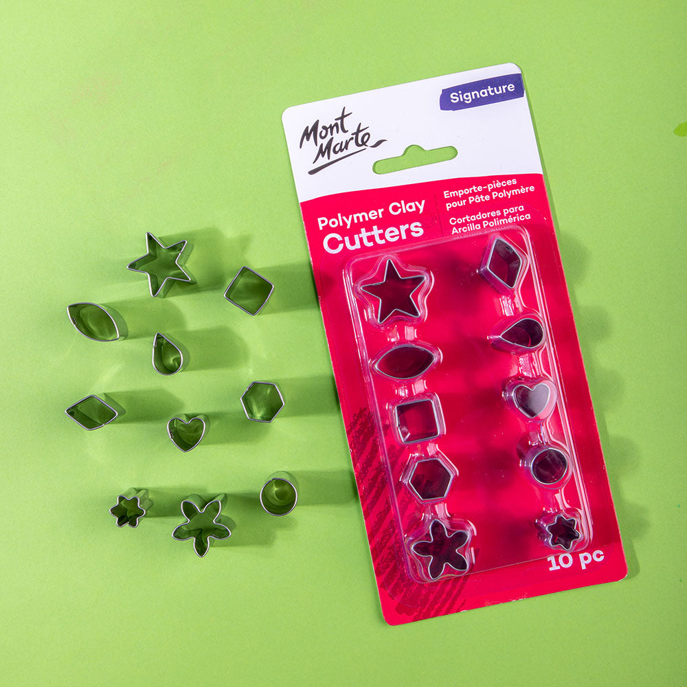 პოლიმერული თიხის საჭრელი ფორმები MM Polymer Clay Mini Cutter Set 10pcიი