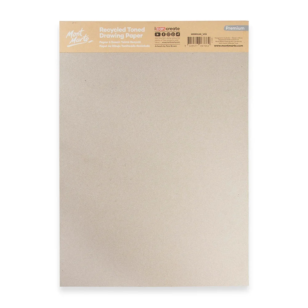 Recycled Toned Drawing Paper – A3, 25 Sheets, 170gsm