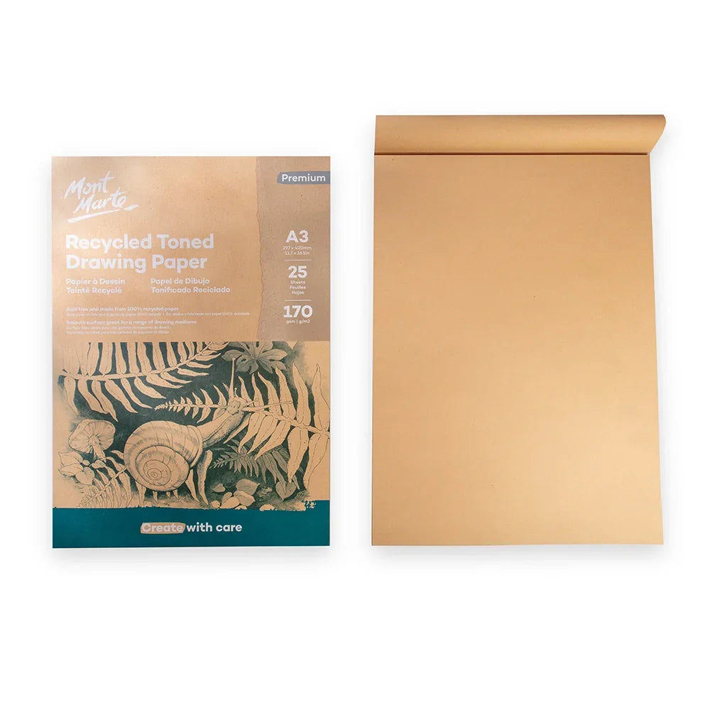 Recycled Toned Drawing Paper – A3, 25 Sheets, 170gsm