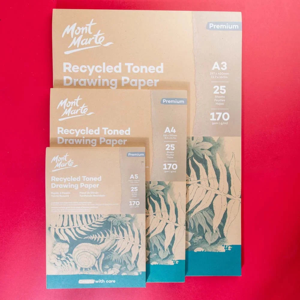 Recycled Toned Drawing Paper – A3, 25 Sheets, 170gsm
