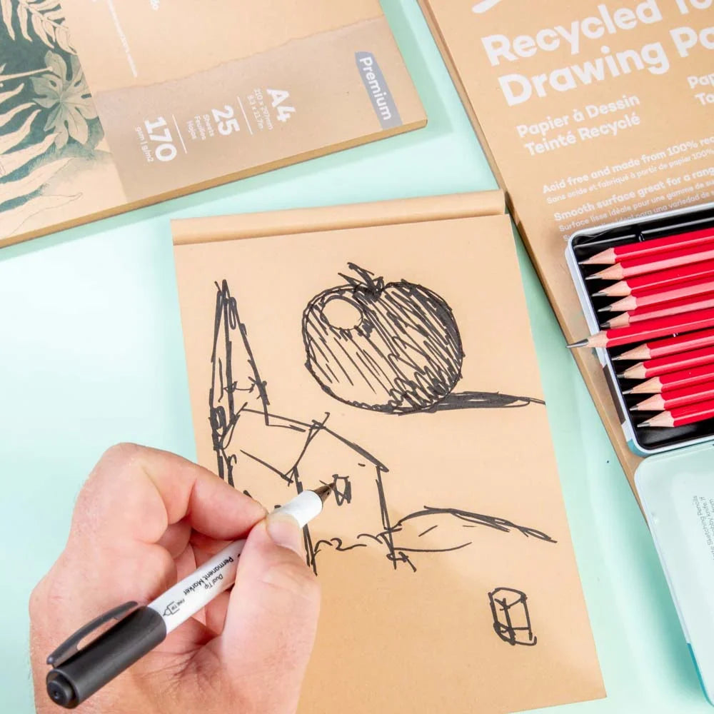 Recycled Toned Drawing Paper – A3, 25 Sheets, 170gsm