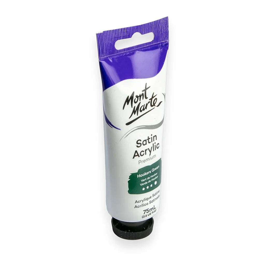 აკრილის საღებავი სატინის მწვანე 75 მლ - Satin Acrylic 75ml - Hookers Green