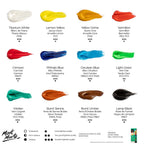 აკრილის საღებავები12 ფერი ნაკრები MM Acrylic Paints 12pc x 12ml