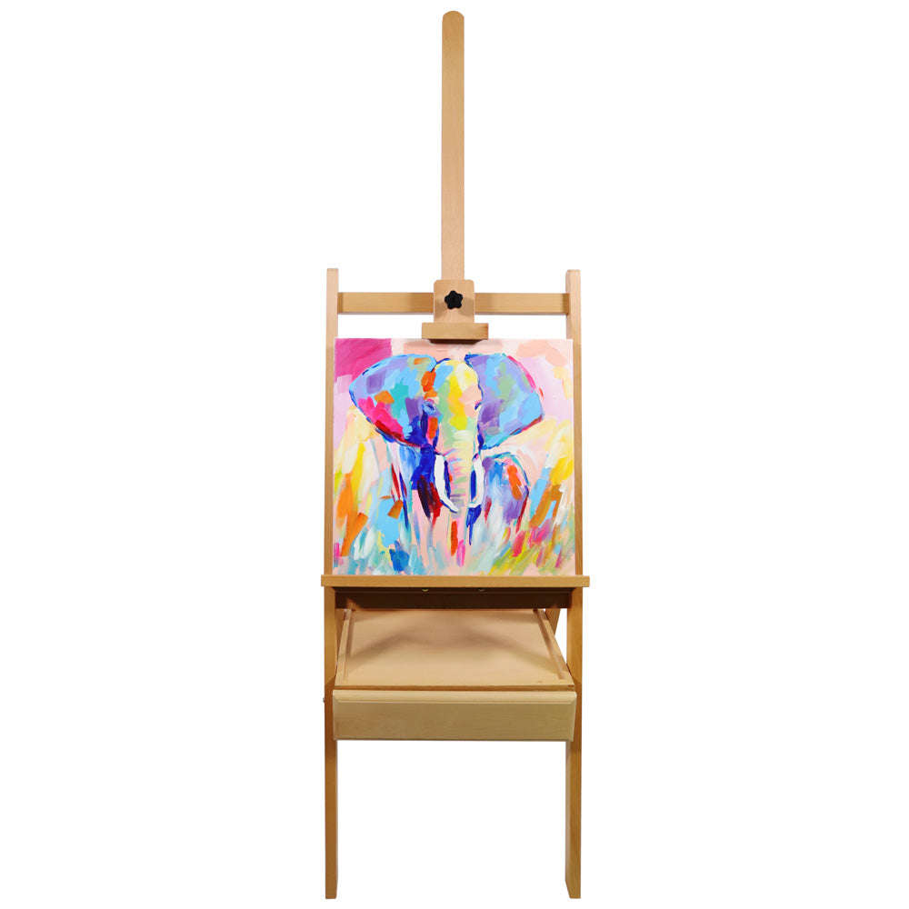 ხის მოლბერტი სათავსო ყუთით MM Box Floor Easel - Beech