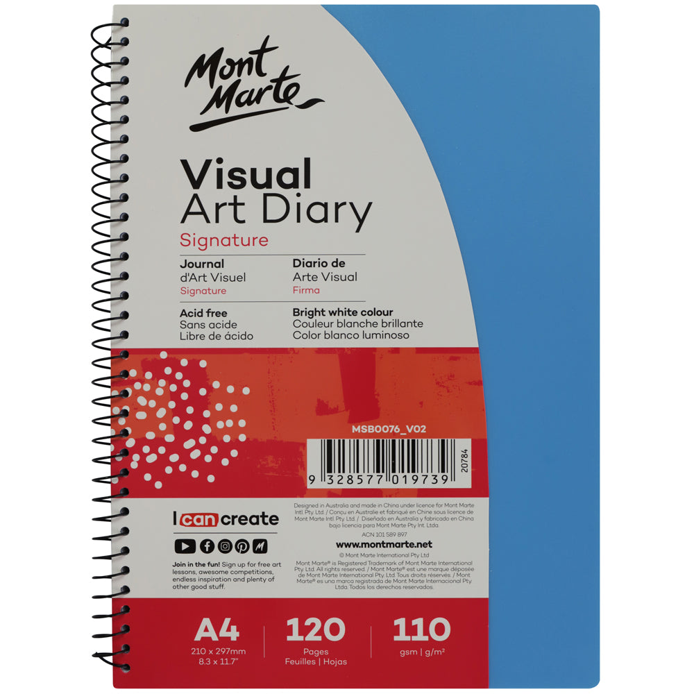 ვიზუალური სახატავი რვეული (ფერადი ყდით) MM Visual Art Diary PP Coloured Cover A4
