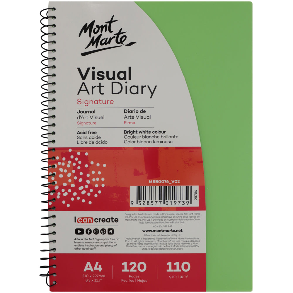 ვიზუალური სახატავი რვეული (ფერადი ყდით) MM Visual Art Diary PP Coloured Cover A4