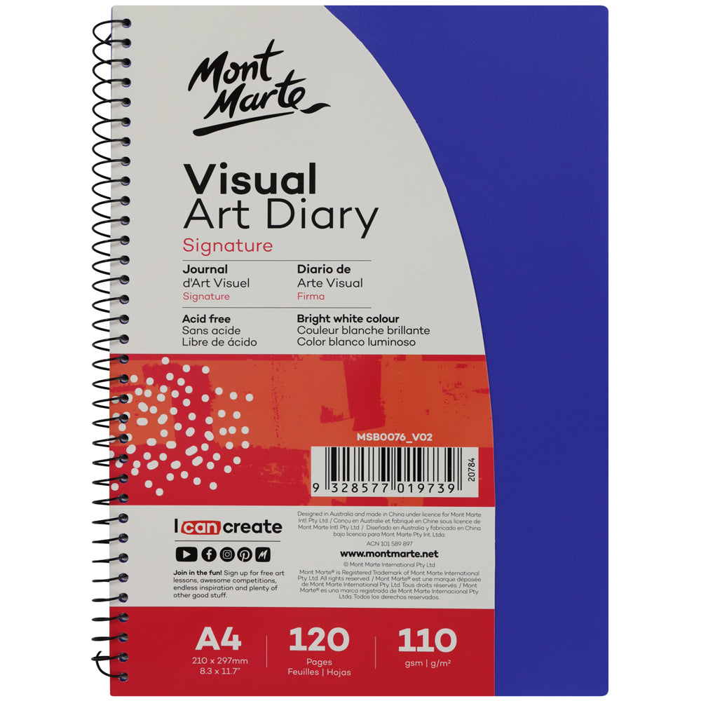 ვიზუალური სახატავი რვეული (ფერადი ყდით) MM Visual Art Diary PP Coloured Cover A4