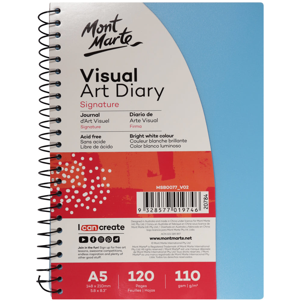 ვისუალური დღიური ჩანახატებისთვის MM Visual Art Diary PP Coloured Cover A5