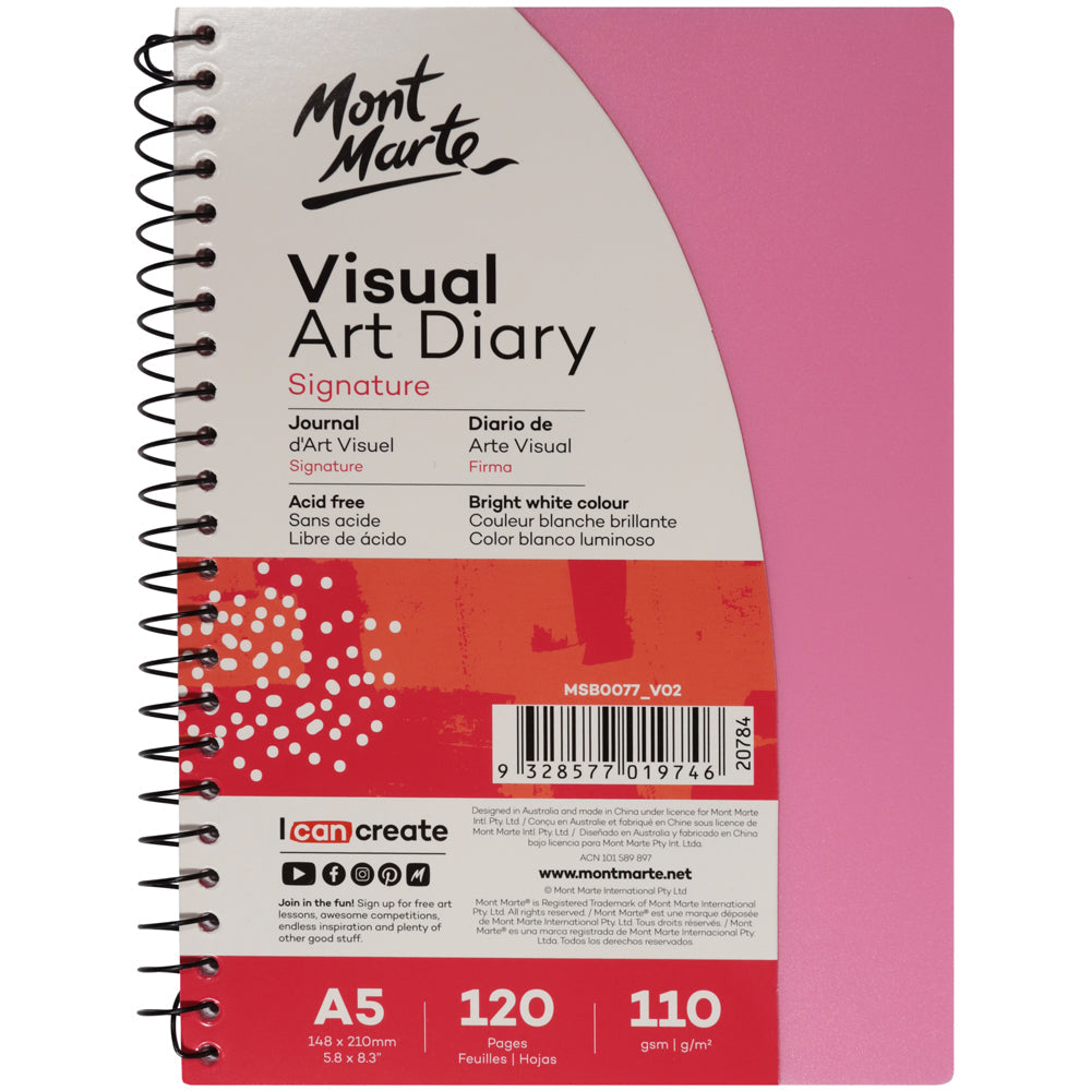 ვისუალური დღიური ჩანახატებისთვის MM Visual Art Diary PP Coloured Cover A5
