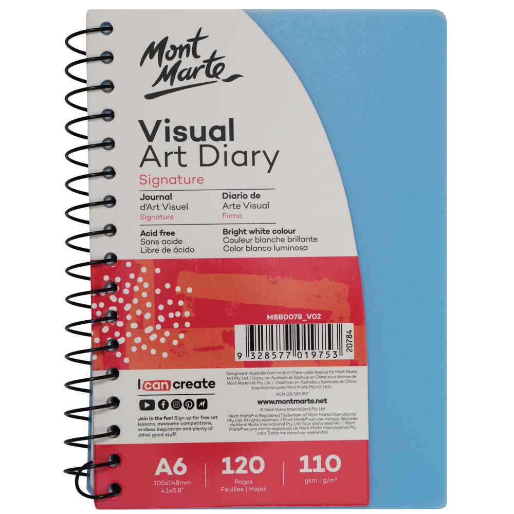 ჩანახატების რვეული ზამბარაზე A6 MM Visual Art Diary PP Coloured Cover A6
