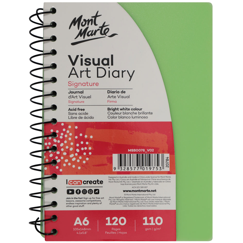 ჩანახატების რვეული ზამბარაზე A6 MM Visual Art Diary PP Coloured Cover A6