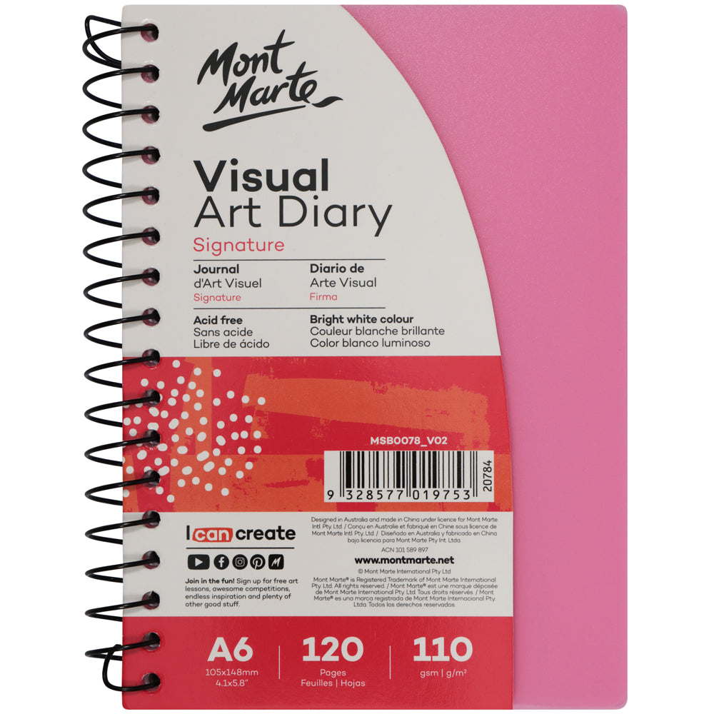 ჩანახატების რვეული ზამბარაზე A6 MM Visual Art Diary PP Coloured Cover A6
