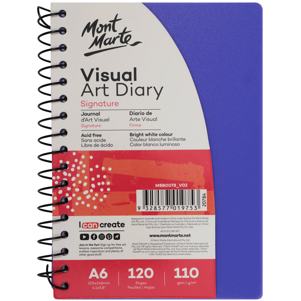 ჩანახატების რვეული ზამბარაზე A6 MM Visual Art Diary PP Coloured Cover A6