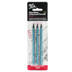 ნახშირის ფანქრები (სანგინა) ხის გარეშე MM Woodless Charcoal Pencils 3pc
