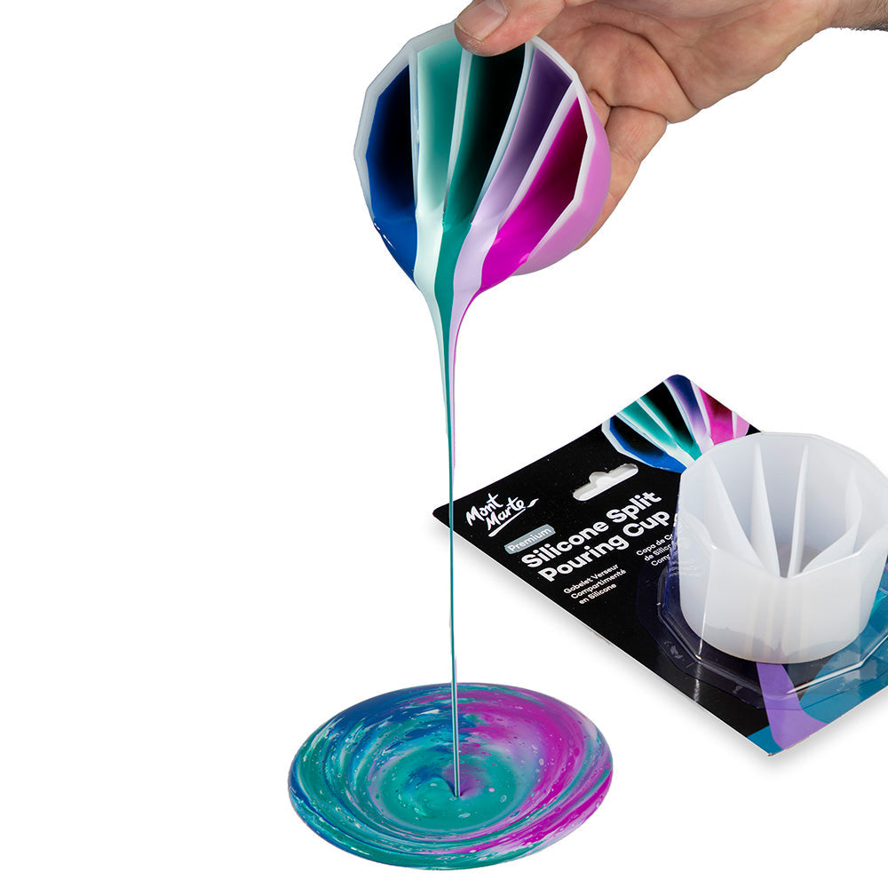 სილიკონის ჭიქა 5 სექციად გაყოფილი (ელასტიური) საღებავისთვის - Montmarte