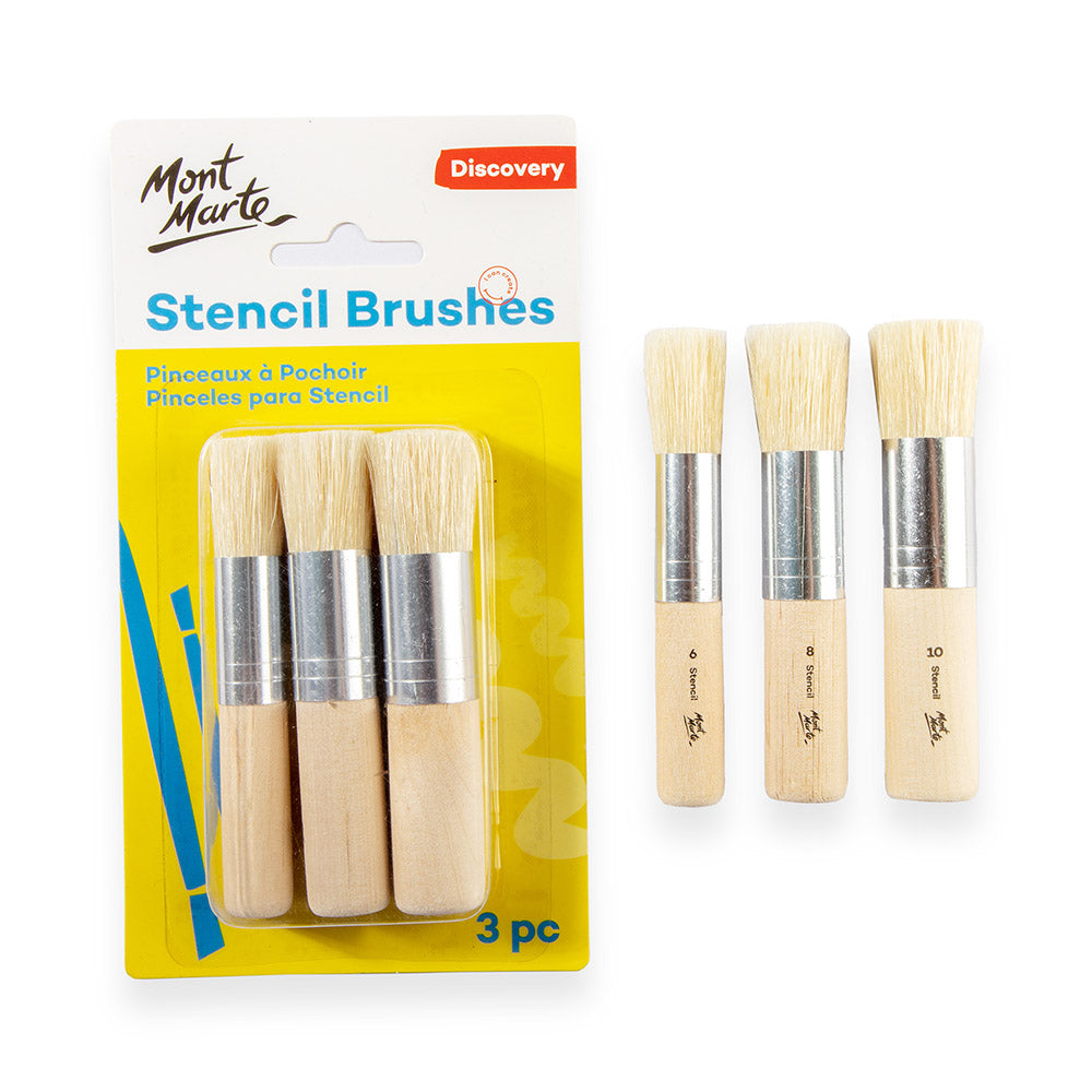 სტენსილის ფუნჯები Studio Stencil Brushes Pkt 3 MAA0021