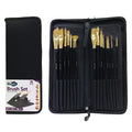 ფუნჯების ნაკრები გასაშლელი პენლით MM Studio Brush Set in Easel Wallet 15pc