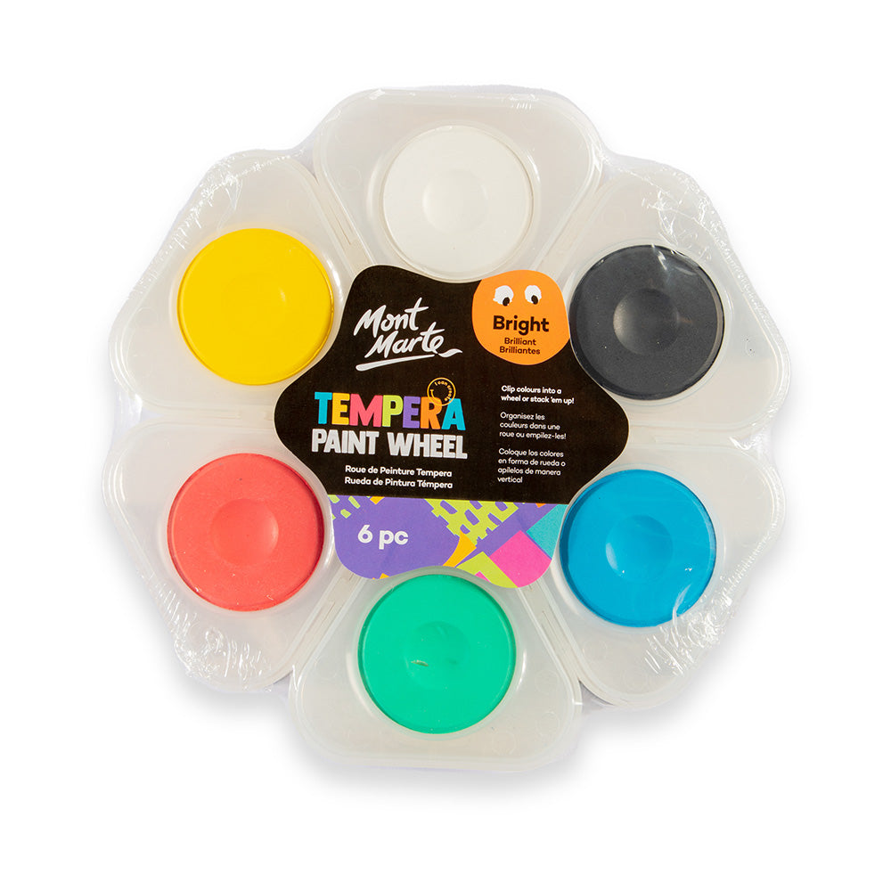 საბავშვო ტემპერა საღებავები Kids Tempera Paint Wheel 6pc - Bright