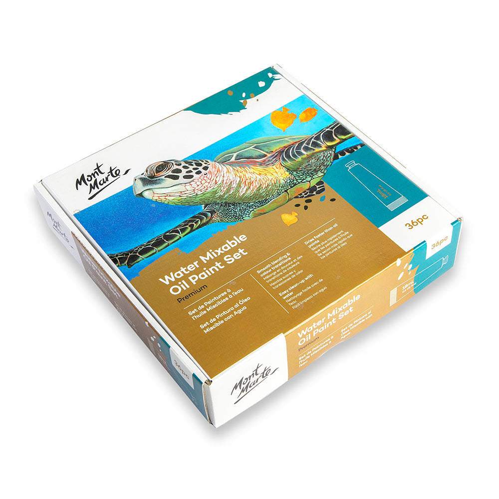 წყალში ხსნადი ზეთის საღებავი - MM Water Mixable Oil Paint Set 36pc x 18ml