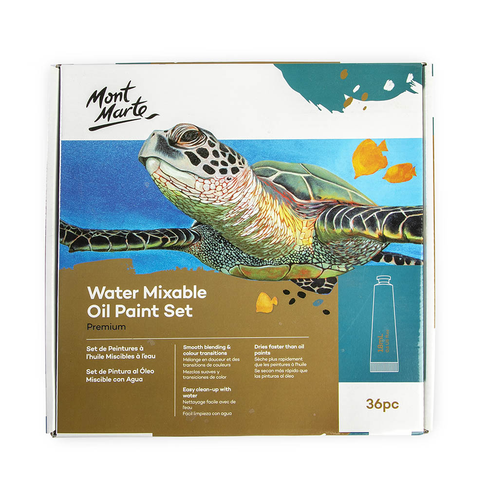 წყალში ხსნადი ზეთის საღებავი - MM Water Mixable Oil Paint Set 36pc x 18ml