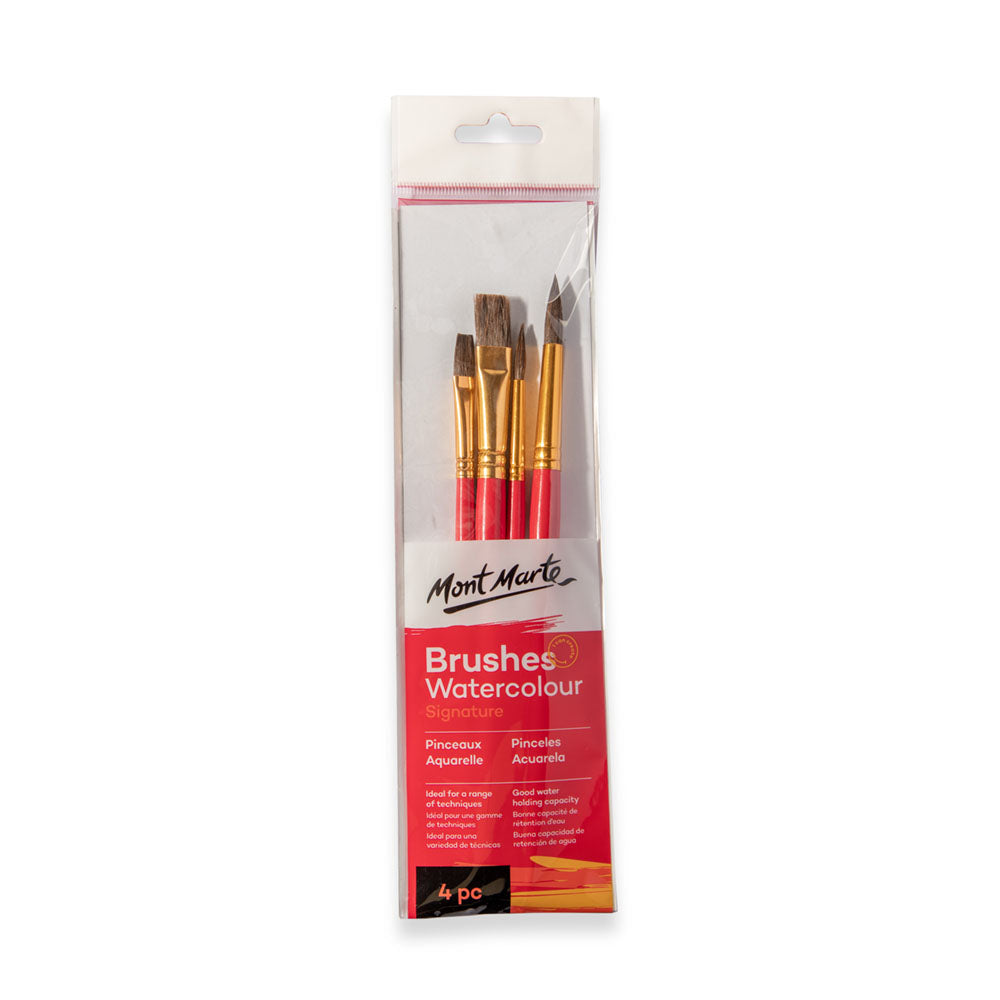 ნატურალური ფუნჯების ნაკრები (აკვარელის) MM Gallery Series Brush Set Watercolour 4pc BMHS0028