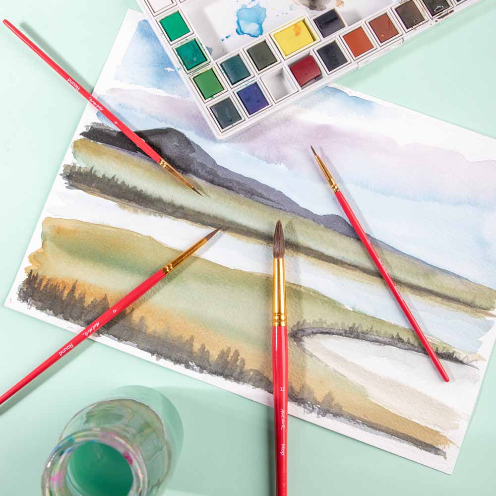 ნატურალური ფუნჯების ნაკრები (აკვარელის) MM Gallery Series Brush Set Watercolour 4pc BMHS0028