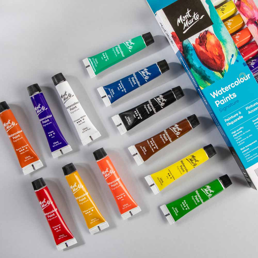 აკვარელის საღებავი - MM Watercolour Paints 12pc x 12ml