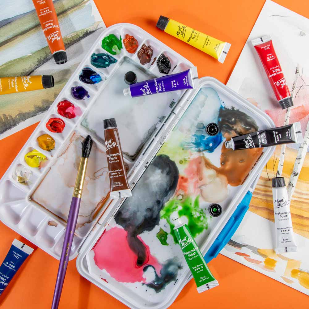 აკვარელის საღებავი - MM Watercolour Paints 12pc x 12ml